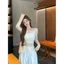 Áo thun dài tay phối ren kim cương công nghiệp nặng dành cho nữ Mùa hè Phong cách mới Hot Girl All-Match Slim @ -