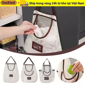 SUNKISSD Túi Bảo Quản Rau Củ, Tất Quần Lót Rỗng Dung Tích Lớn Túi Treo, Tay Cầm Mở Rộng Bền Có Thể Tái Sử Dụng Túi Lưới Nhà Bếp Nhà