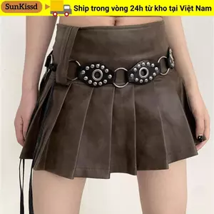 Thắt lưng da đinh tán SUNKISSD, Dây thắt lưng Punk đa năng thiết kế sang trọng, Dây thắt lưng cổ điển
