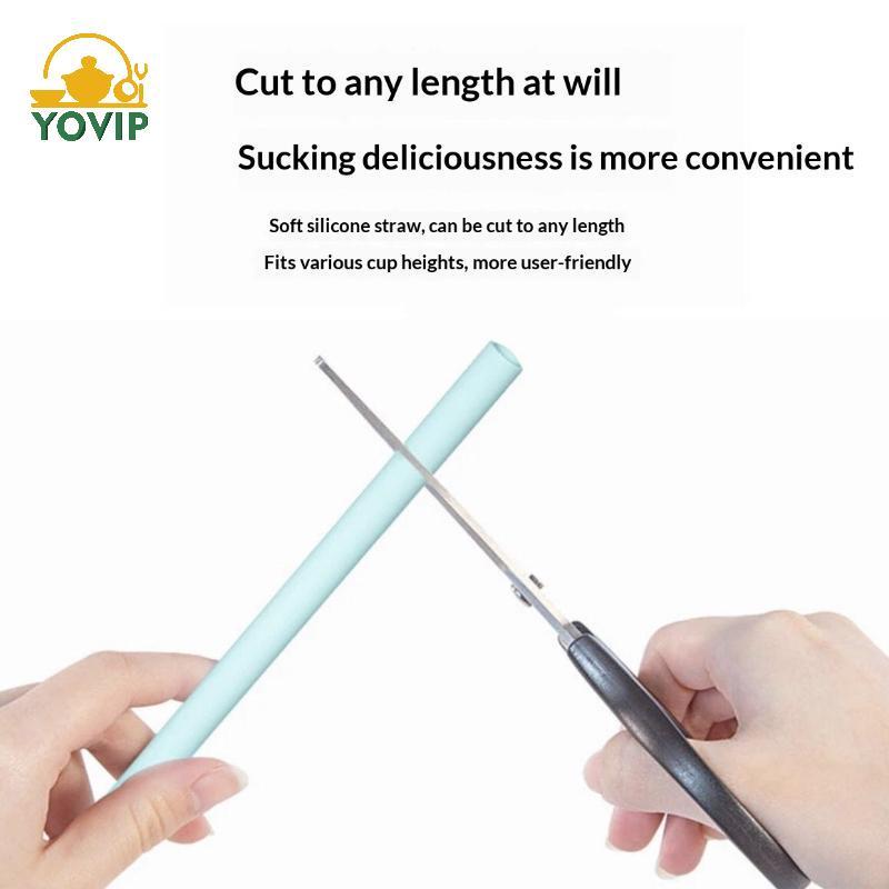 YOVIP Ống Hút Silicone Có Thể Tháo Rời, Mềm, Dễ Vệ Sinh, Dùng Lặp Lại, Phù Hợp Nhà Bếp VN