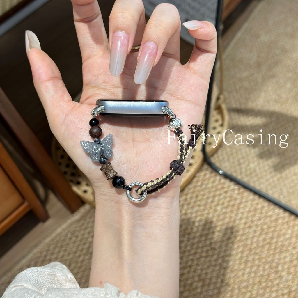 Dây đeo dệt bướm cho Xiaomi Mi Band 10 9 8 7 Pro 6 5 4 3 Vòng đeo tay NFC cho Redmi Watch 6 5 4 Dây đeo cổ tay có thể điều chỉnh