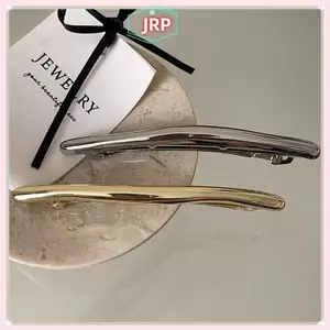 JRP 11cm Một Từ Kẹp Tóc Nữ Kim Loại Dải Vàng Dài Barrettes Kẹp Tóc Vintage Kẹp Tóc Tự Động Mịn Mùa Xuân Kẹp Hairgrip JRP