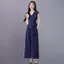 2026 Linen Áo hai mảnh thường ngày phù hợp với quần ống rộng mùa hè dành cho nữ Bộ đồ rộng giảm tuổi
