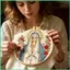 Bộ Thêu Cho Người Mới Bắt Đầu Virgin Mary Handmade Trang Trí Nhà Thêu DIY Bộ Dụng Cụ Có Kim Dành Cho Nữ sonlekvn