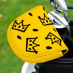 Golf Club Cap Cover Cheese Crown Putter Cover Nam Châm Đóng PU Chống Thấm Nước Đầu Bảo Vệ