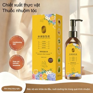Dầu gôị nhuộm tóc 300ml thực vật tự nhiên không làm hỏng tóc.  nhuộm tóc thảo dược giảm tóc bạc và giúp tóc chắc khỏe