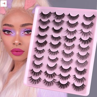 Wispy Fluffy Long D Volume Lông Mi Giả - 20 Cặp Trang Điểm DIY