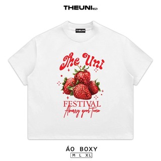 {HOẢ TỐC} Áo Thun Trắng Boxy Mùa Hè Trái Cây Nhiệt Đới 2 100% Cotton 250gsm Năng Động Trẻ Trung [BST HÈ 2025]