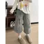 Quần crop Denim Retro Mỹ Nữ Mùa Hè Phong Cách Mới Rời Thường Ngày Phù Hợp Với Quần Ống Rộng Eo Cao Ôm Hơn Nhìn Thẳng
