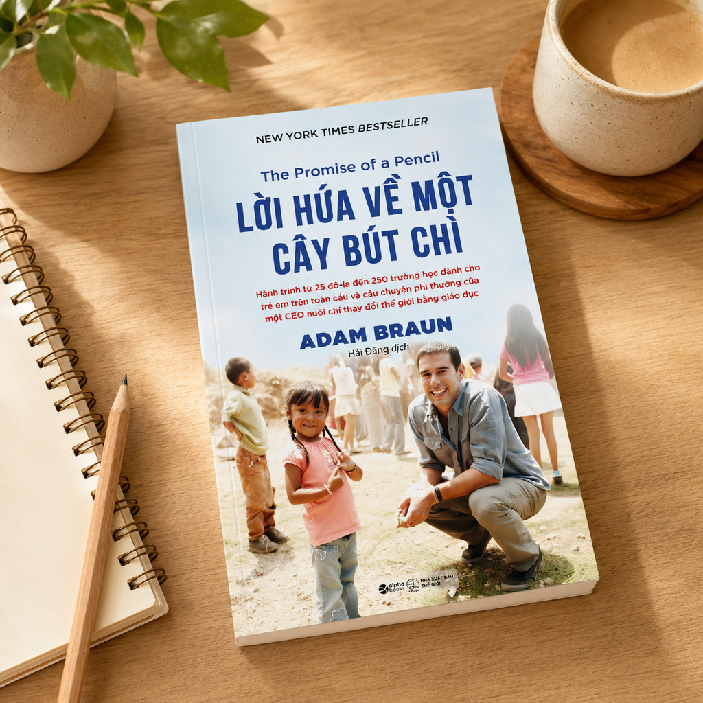 Sách Lời Hứa Về Một Cây Bút Chì - Từ 25$ Xây 250 Trường Học Toàn Cầu - Adam Braun - (Alphabooks)