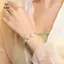 phước lành Luy Cặp đôi thủy tinh tình bạn vòng tay thỏ thời trang hạt đá tự nhiên cho nữ Quà tặng trang sức [Mina]
