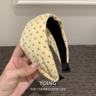 Yoing / Phong Cách Hàn Quốc Phù Hợp Với Retro Chấm Bi Ngôi Sao Rộng Vành Băng Đô Nữ