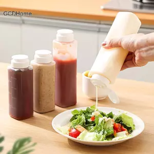 GCDHome 200 / 300ml Gia Vị Bóp Chai Sốt Cà Chua Mù tạt Chai Trong Suốt Mayonnaise Mật Ong Hộp Đựng Nước Sốt Nóng