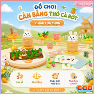 Bộ đồ Chơi Nhổ Cà Rốt Trang Trại Montessori, Kèm Cân Thỏ Cân Bằng, Rèn Luyện Tư Duy Logic, Quà Tặng Cho Bé 3-8 Tuổi