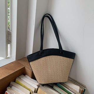 Pháp Retro Túi Rơm Nữ Kỳ Nghỉ Đi Biển Phong Cách Thường Ngày Phong Cách Phương Tây Tất Cả Trận Đấu Giỏ Rau Túi Đeo Vai Túi Dệt Thời Trang 0MCQ
