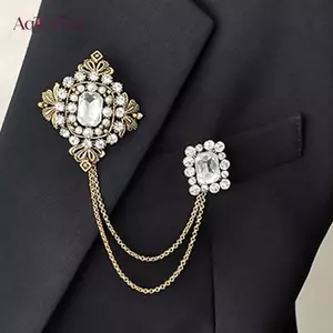 AqToCna Vintage Kim Loại sel Trâm Cài Nữ Phù Hợp Với Trang Trí Pha Lê Thổ Cẩm Pin AqToCna