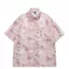 Phong Cách Hợp Thời Trang Cặp Đôi Tua Rua Bướm Hồng Tay Ngắn Nam Nữ Thiết Kế Mùa Hè Áo Sơ Mi Jacquard Bên Biển