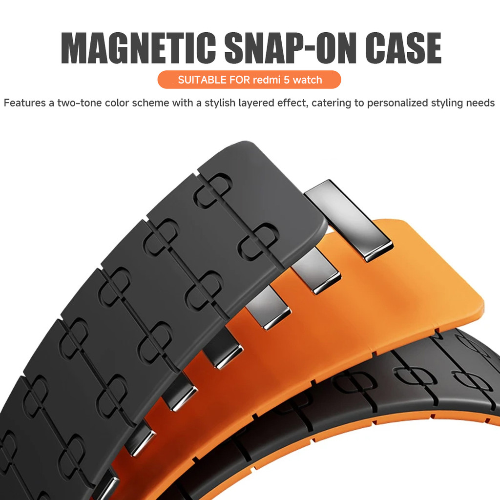 Ốp lưng TPU + dây đeo từ tính cho Redmi Watch 5 Active / 5 Lite dây đeo thể thao silicon chống rơi toàn bộ ốp lưng