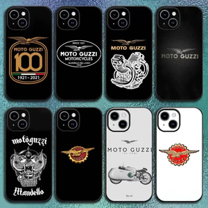 TP-1 Moto G-Guzzis Cool Logo Ốp Lưng Điện Thoại IPhone 11 12 13 14 15 16Pro Max Plus Cổ Điển Màu Đen Vỏ Mềm