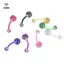 8 Chiếc Mix Acrylic Lấp Lánh Nút Bụng Rốn Nhẫn Barbell Body Piercing Trang Sức [Mina]