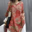 Retro In Hình Giữa Tay Cổ Chữ V Vải Lanh Cotton Rời Phong Cách Phương Tây Văn Học Thường Ngày Tất Cả Trận Đấu Áo Thun Nữ 5.26