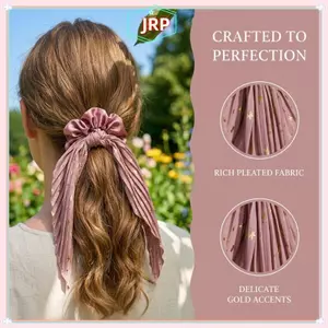JRP Retro Ruy Băng Scrunchie Handmade Dây Buộc Tóc Co Giãn Đuôi Ngựa Giá Đỡ Vintage Satin Phụ Kiện Tóc Cho Trường Học Và Văn Phòng Nhìn JRP