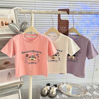 Áo thun Cotton ngắn tay trẻ em bé trai bé gái Áo ba chiều thông thường Quần áo mùa hè cho bé