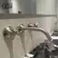 Vòi GESSI của Ý dùng cho lắp đặt chậu rửa âm tường, vòi âm tường ba lỗ GESSI màu xám gunmetal đơn giản.