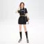 MEETLADY Phong cách Mỹ Áo sơ mi phong cách Preppy Váy hông mùa hè Sweet Hot Girl Suit Váy nữ Fried Street