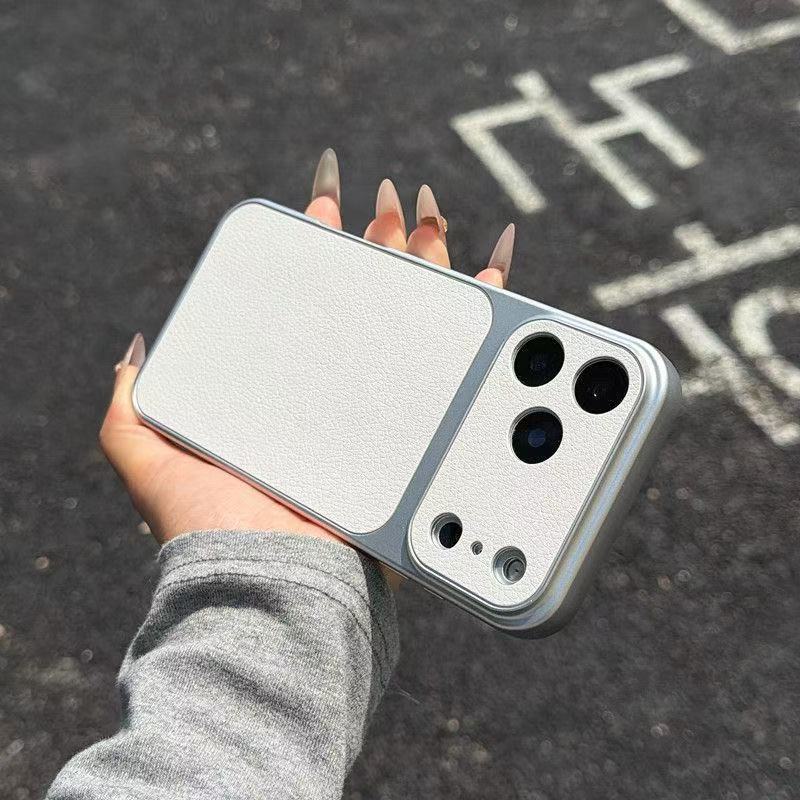Ốp Lưng Cho IPhone 14 17 11 13 16 15 12 Pro Max Air 14 15 16 13 Plus Tối Giản Lychee Da Họa Tiết Cảm Giác Da Mềm Bao