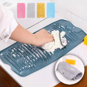 Mới Có Thể Gập Lại Silicone Washboard Di Động Mềm Giặt Tẩy Tế Bào Chết Có Cốc Hút