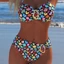Bộ đồ Bikini Bộ đồ bơi nữ hai mảnh Đồ bơi co giãn cao cổ dây gợi cảm