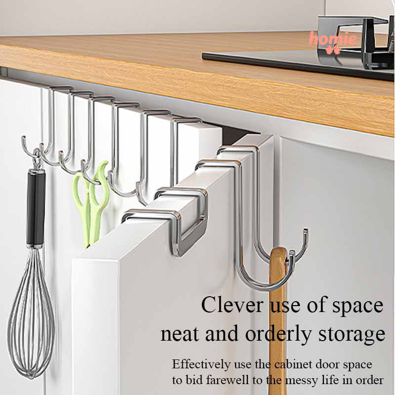 ✨Homie✨Móc treo đa năng inox 304 hình chữ s, treo áo khoác và đồ dùng nhà bếp, gắn cửa tủ, chất liệu thép không gỉ