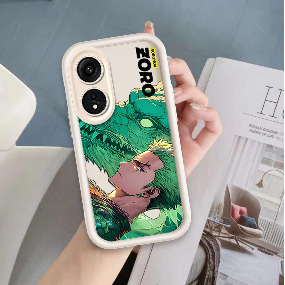 Ốp Lưng Cho OPPO A17 A17K A18 A38 A58 A60 4G Phim Hoạt Hình Silicon Mềm Đáng Yêu Ốp lưng TPU One Piece Luffy ZARO Sinh Viên Mắt Thiên Thần Chống Sốc Ốp Lưng