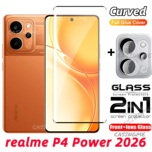 Realme P4 Power 4G 5G 2026 Phim Kính Cường Lực Bảo Vệ Màn Hình 2 Trong 1 Cho Realme P4 Power P4Power P4X Lite Pro P4R 4G 5G 2026 Kính Cường Lực Full Cover Mặt Trước Ống Kính Mặt Sau