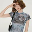 Milyfashion Retro Gạc Hoạt Hình In Hình Áo Thun Ngắn Tay Mùa Hè Phong Cách Mới Slim-Fit Slimmer Nhìn Ngắn Top baby tee Y2K MYR5