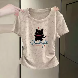 Áo thun ngắn tay phù hợp dễ thương đẹp trai Thiết kế cao cấp đi lại thoáng khí Chất lượng cao Sweet Cool Niche