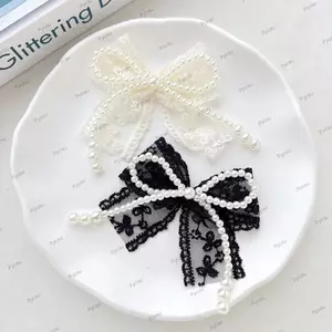 Túi PYCOU Phụ Kiện Quần Áo, Bukcle Pin Cho Sneaker Trang Trí Ngọc Trai Nơ Giày Quyến Rũ, Ren Thêu DIY Trượt Dép Trang Trí Giày