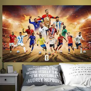 Lịch trình FIFA World Cup 2026 Áp phích không khung, Nghệ thuật treo tường bóng đá để trang trí quán Bar & cửa hàng xổ số