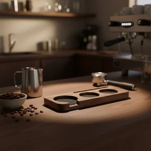 Đế Tam Giác Bằng Gỗ Họa Tiết Lót Espresso Bảng Bảo Quản Tam Giác Giá Đỡ Ban Ba Cắt Portafilter Giá Đỡ Trạm