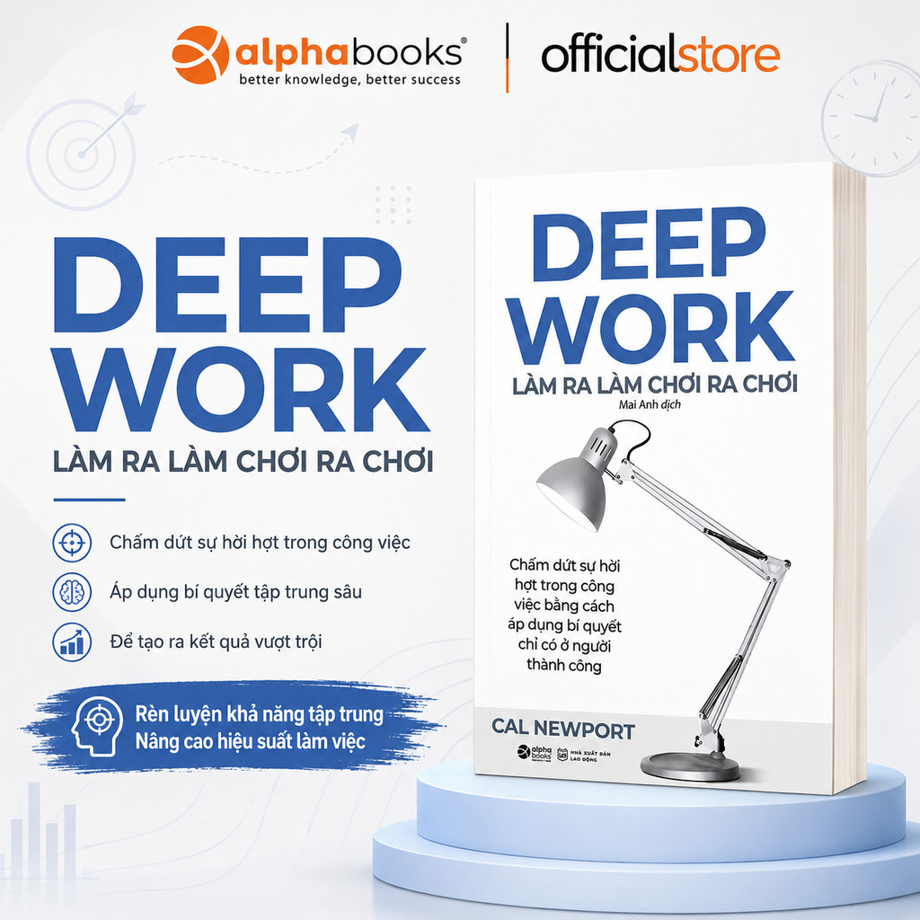 Sách - Deep Work - Làm ra làm chơi ra chơi - Cal newport (Alpha Books)