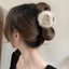 PYCOU Vuốt Tóc Hoa Hồng, Lông Mềm Phong Cách Hàn Quốc Half Updo Kẹp Tóc, Phụ Kiện Tóc Trang Trí Tóc Sang Trọng Vuốt Tóc Nữ