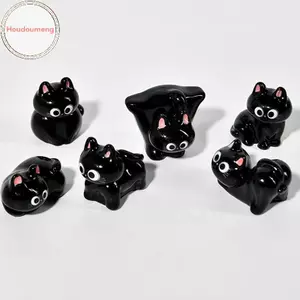 Hodou Mới Bức Tượng Nhỏ Hoạt Hình Mèo Micro Phong Cảnh Nhựa Đồ Trang Trí Nhà Cửa Mèo Con Dễ Thương Để Bàn Trang Trí Phòng VN