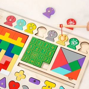 Trò chơi Tangram bằng gỗ đa chức năng Trò chơi Tangram thực hành Nhận thức không gian cho trẻ mới biết đi, trẻ sơ sinh, mẫu giáo