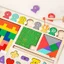 Trò chơi Tangram bằng gỗ đa chức năng Trò chơi Tangram thực hành Nhận thức không gian cho trẻ mới biết đi, trẻ sơ sinh, mẫu giáo