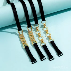 Kim Cương Giả Chống Trầy Xước Quần Lót Đeo Vai Dây Áo Ngực Nylon Dây Đeo Áo Ngực Có Thể Lộ Cao Cấp Phong Cách Mới Thời Trang Vàng QFQH