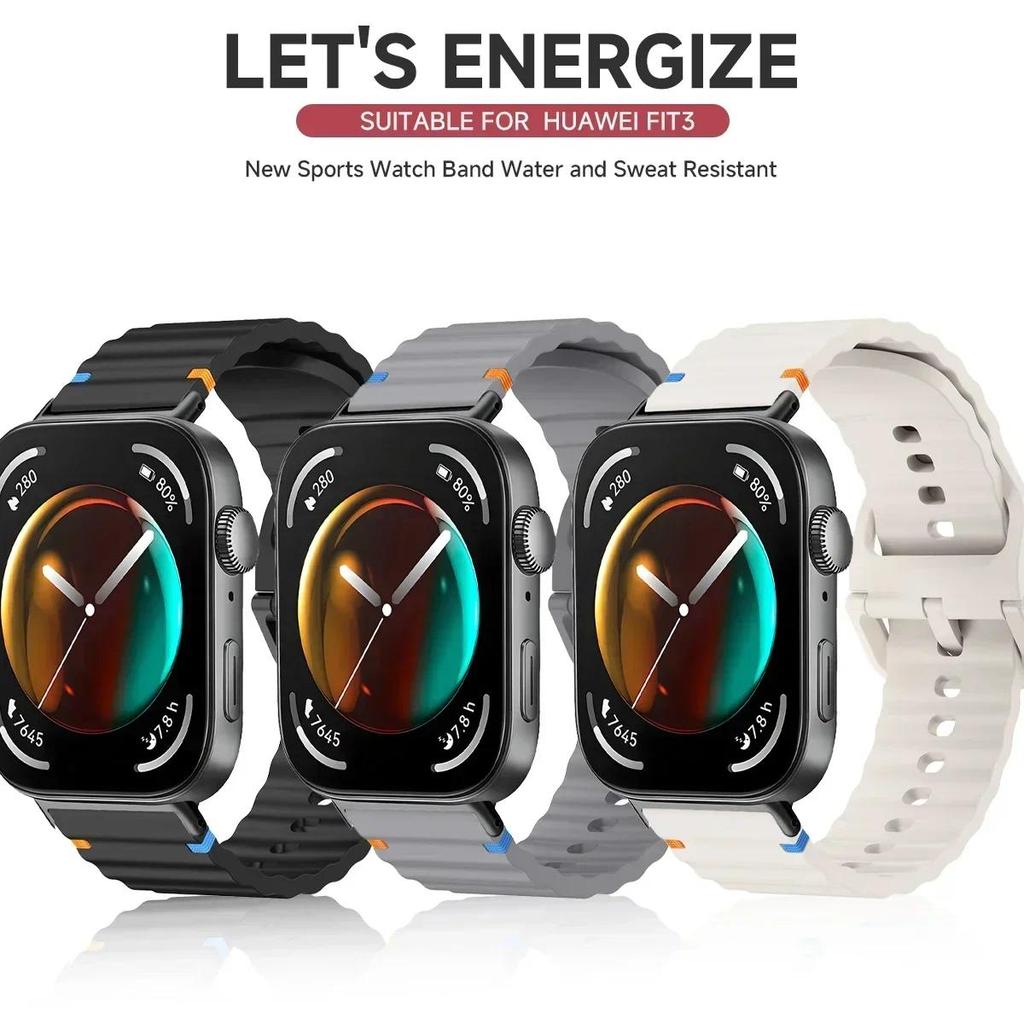 Dây đeo silicon cho Huawei Watch Fit 5 Pro / 4 Pro / 5 / 4 / 3 dây đeo đồng hồ thể thao có thể thay thế dây đeo thoáng khí