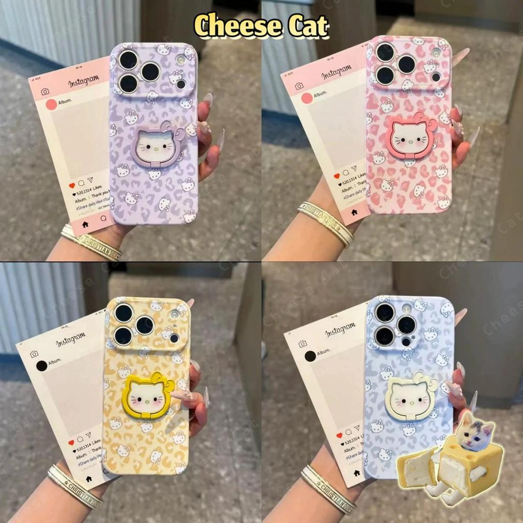 Ốp Điện Thoại Kitty Ring Màu Kẹo Tiện Lợi Cho iPhone 11 12 13 14 15 16 17 Pro Max
