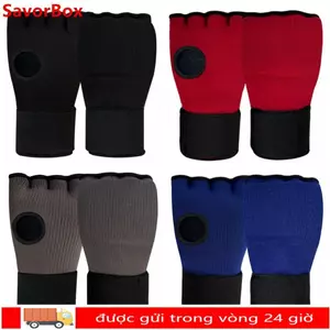SAVORBOX MMA Găng tay đấm bốc Gel nửa ngón, Dây đeo cổ tay dài Bọt biển dày Muay Thái tập đấm găng tay, Găng tay bên trong quấn tay thoáng khí