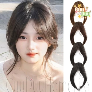 Phần mở rộng kẹp tổng hợp - Kẹp tóc giả bên hông liền mạch - 2 chiếc Nổ tóc liền mạch vô hình - Miếng tóc giả - Miếng dán Bangs tám ký tự / Giao hàng miễn phí